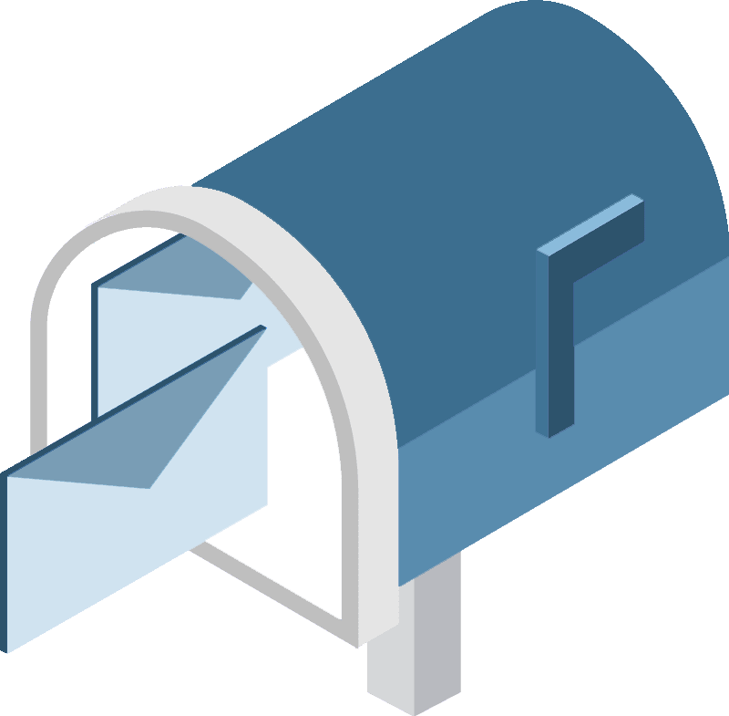 Boite aux lettres bleues avec de style américaines 2 enveloppes dedans
